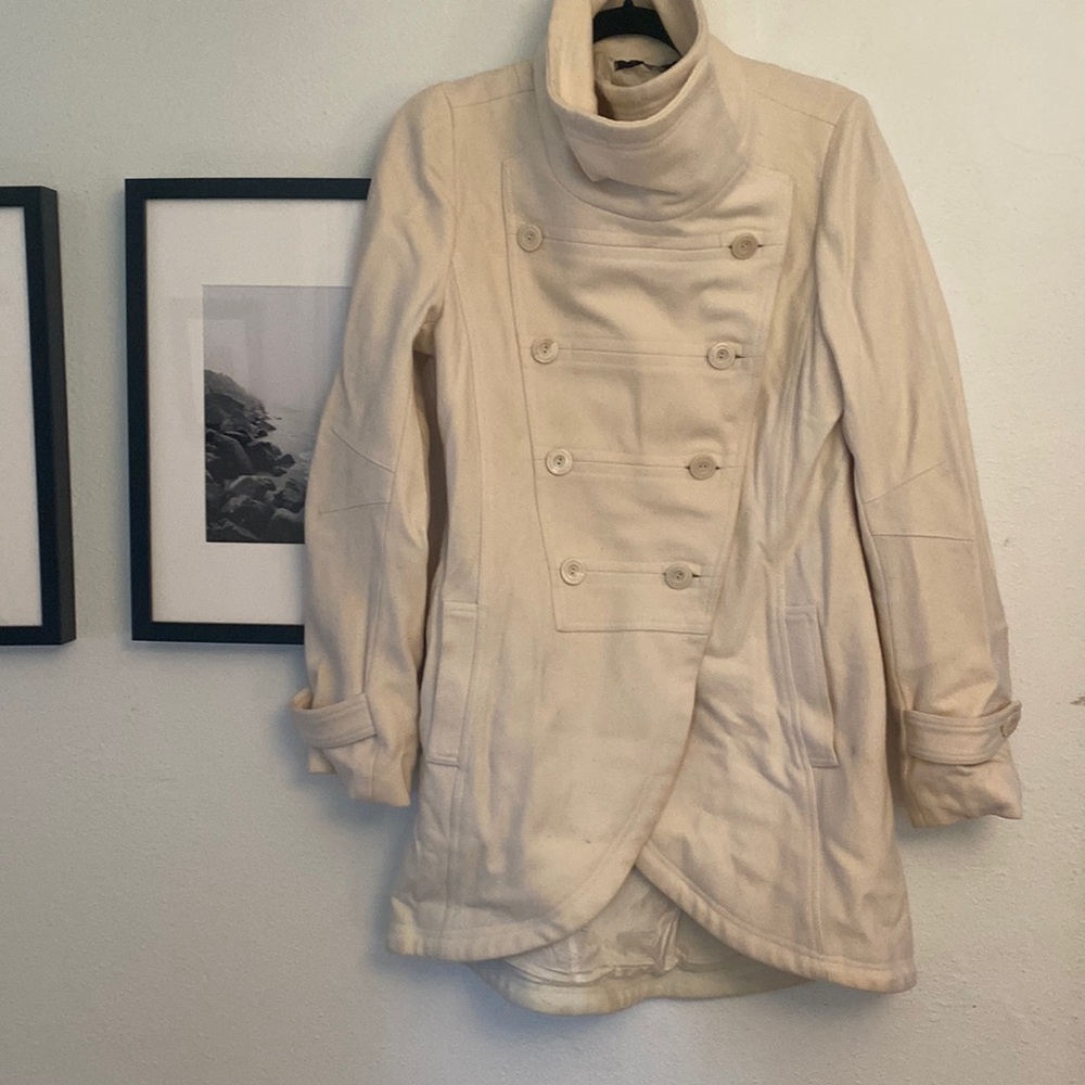 Katia G Italia Wool Coat - size 44 - creamy white